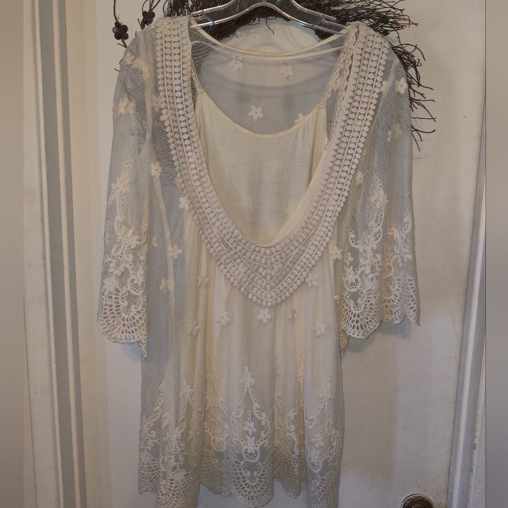 Jen's Pirate Booty Cream Lace Mini Dress XS